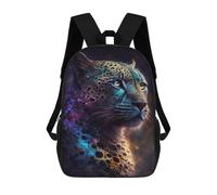 sinyumoney Sac À Dos Imprimé En 3D 17inch Cosmic Leopard Portrait-3 Sac D'école Léger Pour Enfants, Idéal Pour Les Voyages Et Les Cours, Pour Les Collégiens Et Collégiens