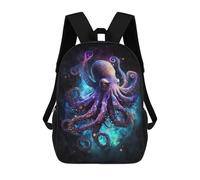 sinyumoney Sac À Dos Imprimé En 3D 17inch Cosmic Octopus Art Print-4 Sac D'école Léger Pour Enfants, Idéal Pour Les Voyages Et Les Cours, Pour Les Collégiens Et Collégiens