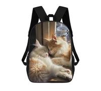 sinyumoney Sac À Dos Imprimé En 3D 17inch Cozy Cats Sunbathing Together Sac D'école Léger Pour Enfants, Idéal Pour Les Voyages Et Les Cours, Pour Les Collégiens Et Collégiens