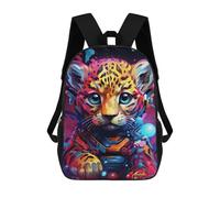 sinyumoney Sac À Dos Imprimé En 3D 17inch Cyber Leopard in Space Suit Sac D'école Léger Pour Enfants, Idéal Pour Les Voyages Et Les Cours, Pour Les Collégiens Et Collégiens