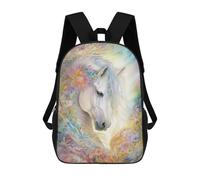 sinyumoney Sac À Dos Imprimé En 3D 17inch Dreamy White Horse Sac D'école Léger Pour Enfants, Idéal Pour Les Voyages Et Les Cours, Pour Les Collégiens Et Collégiens