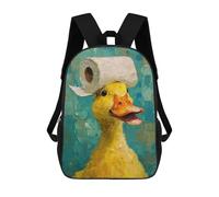 sinyumoney Sac À Dos Imprimé En 3D 17inch Duck with Toilet Paper Hat Sac D'école Léger Pour Enfants, Idéal Pour Les Voyages Et Les Cours, Pour Les Collégiens Et Collégiens