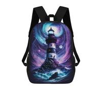 sinyumoney Sac À Dos Imprimé En 3D 17inch Enchanted Lighthouse Night Scene Sac D'école Léger Pour Enfants, Idéal Pour Les Voyages Et Les Cours, Pour Les Collégiens Et Collégiens
