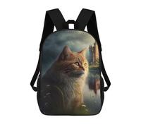 sinyumoney Sac À Dos Imprimé En 3D 17inch Fantasy Cat Castle Scene-2 Sac D'école Léger Pour Enfants, Idéal Pour Les Voyages Et Les Cours, Pour Les Collégiens Et Collégiens