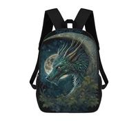 sinyumoney Sac À Dos Imprimé En 3D 17inch Fantasy Dragon Moon Art Print Sac D'école Léger Pour Enfants, Idéal Pour Les Voyages Et Les Cours, Pour Les Collégiens Et Collégiens