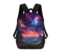 sinyumoney Sac À Dos Imprimé En 3D 17inch Fantasy Mountain Landscape -4 Sac D'école Léger Pour Enfants, Idéal Pour Les Voyages Et Les Cours, Pour Les Collégiens Et Collégiens