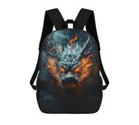 sinyumoney Sac À Dos Imprimé En 3D 17inch Fiery Dragon Head Art Print Sac D'école Léger Pour Enfants, Idéal Pour Les Voyages Et Les Cours, Pour Les Collégiens Et Collégiens