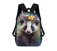 sinyumoney Sac À Dos Imprimé En 3D 17inch Floral Raccoon Art Print Sac D'école Léger Pour Enfants, Idéal Pour Les Voyages Et Les Cours, Pour Les Collégiens Et Collégiens