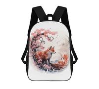 sinyumoney Sac À Dos Imprimé En 3D 17inch Fox And Cherry Blossoms Watercolor Art Sac D'école Léger Pour Enfants, Idéal Pour Les Voyages Et Les Cours, Pour Les Collégiens Et Collégiens