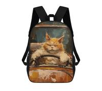 sinyumoney Sac À Dos Imprimé En 3D 17inch Funny Fat Cat Cabrio Car Sac D'école Léger Pour Enfants, Idéal Pour Les Voyages Et Les Cours, Pour Les Collégiens Et Collégiens