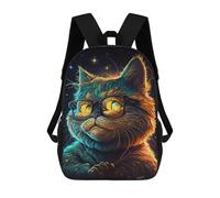 sinyumoney Sac À Dos Imprimé En 3D 17inch Galactic Cat Glasses Art Print Sac D'école Léger Pour Enfants, Idéal Pour Les Voyages Et Les Cours, Pour Les Collégiens Et Collégiens