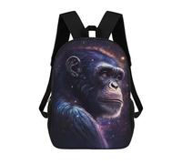 sinyumoney Sac À Dos Imprimé En 3D 17inch Galactic Chimpanzee Portrait-2 Sac D'école Léger Pour Enfants, Idéal Pour Les Voyages Et Les Cours, Pour Les Collégiens Et Collégiens