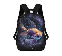 sinyumoney Sac À Dos Imprimé En 3D 17inch Galactic Goldfish Art Print Sac D'école Léger Pour Enfants, Idéal Pour Les Voyages Et Les Cours, Pour Les Collégiens Et Collégiens