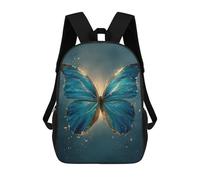 sinyumoney Sac À Dos Imprimé En 3D 17inch Glowing Blue Butterfly Art Print Sac D'école Léger Pour Enfants, Idéal Pour Les Voyages Et Les Cours, Pour Les Collégiens Et Collégiens