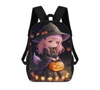 sinyumoney Sac À Dos Imprimé En 3D 17inch Halloween Witch Costume Sac D'école Léger Pour Enfants, Idéal Pour Les Voyages Et Les Cours, Pour Les Collégiens Et Collégiens