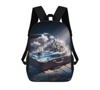 sinyumoney Sac À Dos Imprimé En 3D 17inch Island in A Suitcase Sac D'école Léger Pour Enfants, Idéal Pour Les Voyages Et Les Cours, Pour Les Collégiens Et Collégiens