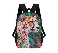 sinyumoney Sac À Dos Imprimé En 3D 17inch Leopard in Floral Jungle Sac D'école Léger Pour Enfants, Idéal Pour Les Voyages Et Les Cours, Pour Les Collégiens Et Collégiens