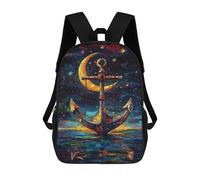 sinyumoney Sac À Dos Imprimé En 3D 17inch Magical Moonlit Anchor Painting Sac D'école Léger Pour Enfants, Idéal Pour Les Voyages Et Les Cours, Pour Les Collégiens Et Collégiens
