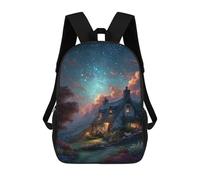sinyumoney Sac À Dos Imprimé En 3D 17inch Magical Night Cottage Sac D'école Léger Pour Enfants, Idéal Pour Les Voyages Et Les Cours, Pour Les Collégiens Et Collégiens