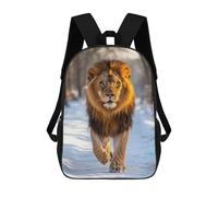 sinyumoney Sac À Dos Imprimé En 3D 17inch Majestic Lion Walking in Winter Forest Sac D'école Léger Pour Enfants, Idéal Pour Les Voyages Et Les Cours, Pour Les Collégiens Et Collégiens