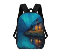 sinyumoney Sac À Dos Imprimé En 3D 17inch Mountain Lake Reflections Sac D'école Léger Pour Enfants, Idéal Pour Les Voyages Et Les Cours, Pour Les Collégiens Et Collégiens