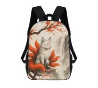 sinyumoney Sac À Dos Imprimé En 3D 17inch Nine-tailed Fox by Waterfall Sac D'école Léger Pour Enfants, Idéal Pour Les Voyages Et Les Cours, Pour Les Collégiens Et Collégiens