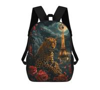 sinyumoney Sac À Dos Imprimé En 3D 17inch Paris Leopard Romance Sac D'école Léger Pour Enfants, Idéal Pour Les Voyages Et Les Cours, Pour Les Collégiens Et Collégiens