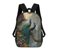 sinyumoney Sac À Dos Imprimé En 3D 17inch Peacock Paradise Landscape Sac D'école Léger Pour Enfants, Idéal Pour Les Voyages Et Les Cours, Pour Les Collégiens Et Collégiens