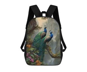 sinyumoney Sac À Dos Imprimé En 3D 17inch Peacock Paradise Landscape Sac D'école Léger Pour Enfants, Idéal Pour Les Voyages Et Les Cours, Pour Les Collégiens Et Collégiens