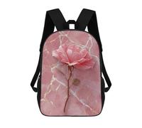 sinyumoney Sac À Dos Imprimé En 3D 17inch Pink Rose Marble Background Sac D'école Léger Pour Enfants, Idéal Pour Les Voyages Et Les Cours, Pour Les Collégiens Et Collégiens