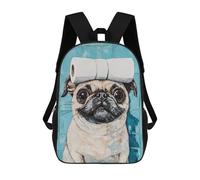 sinyumoney Sac À Dos Imprimé En 3D 17inch Pug with Toilet Paper Art Print Sac D'école Léger Pour Enfants, Idéal Pour Les Voyages Et Les Cours, Pour Les Collégiens Et Collégiens