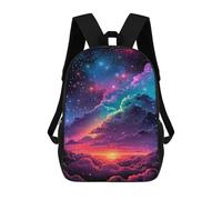 sinyumoney Sac À Dos Imprimé En 3D 17inch Rainbow Clouds in Starry Sky Sac D'école Léger Pour Enfants, Idéal Pour Les Voyages Et Les Cours, Pour Les Collégiens Et Collégiens