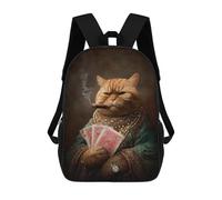sinyumoney Sac À Dos Imprimé En 3D 17inch Royal Cat Cigar Smoking Sac D'école Léger Pour Enfants, Idéal Pour Les Voyages Et Les Cours, Pour Les Collégiens Et Collégiens
