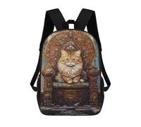 sinyumoney Sac À Dos Imprimé En 3D 17inch Royal Cat Throne Majesty Sac D'école Léger Pour Enfants, Idéal Pour Les Voyages Et Les Cours, Pour Les Collégiens Et Collégiens