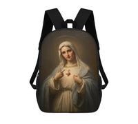 sinyumoney Sac À Dos Imprimé En 3D 17inch Sacred Heart Virgin Mary Painting Sac D'école Léger Pour Enfants, Idéal Pour Les Voyages Et Les Cours, Pour Les Collégiens Et Collégiens