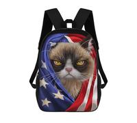 sinyumoney Sac À Dos Imprimé En 3D 17inch Siamese Cat USA Patriot Sac D'école Léger Pour Enfants, Idéal Pour Les Voyages Et Les Cours, Pour Les Collégiens Et Collégiens
