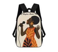 sinyumoney Sac À Dos Imprimé En 3D 17inch Singer with Microphone, Rhythm And Freedom Sac D'école Léger Pour Enfants, Idéal Pour Les Voyages Et Les Cours, Pour Les Collégiens Et Collégiens
