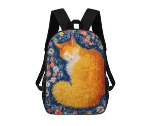 sinyumoney Sac À Dos Imprimé En 3D 17inch Sleeping Orange Cat Painting Sac D'école Léger Pour Enfants, Idéal Pour Les Voyages Et Les Cours, Pour Les Collégiens Et Collégiens