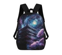 sinyumoney Sac À Dos Imprimé En 3D 17inch Space Pagoda with Cherry Blossoms Sac D'école Léger Pour Enfants, Idéal Pour Les Voyages Et Les Cours, Pour Les Collégiens Et Collégiens