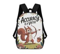 sinyumoney Sac À Dos Imprimé En 3D 17inch Squirrel Archer Accuracy Is A Virtue Sac D'école Léger Pour Enfants, Idéal Pour Les Voyages Et Les Cours, Pour Les Collégiens Et Collégiens