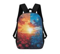 sinyumoney Sac À Dos Imprimé En 3D 17inch Sunset Fields Red Vs. Blue Sac D'école Léger Pour Enfants, Idéal Pour Les Voyages Et Les Cours, Pour Les Collégiens Et Collégiens