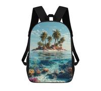 sinyumoney Sac À Dos Imprimé En 3D 17inch Tropical Island Paradise-3 Sac D'école Léger Pour Enfants, Idéal Pour Les Voyages Et Les Cours, Pour Les Collégiens Et Collégiens