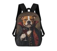 sinyumoney Sac À Dos Imprimé En 3D 17inch Vampire Dog with Wine Glass-3 Sac D'école Léger Pour Enfants, Idéal Pour Les Voyages Et Les Cours, Pour Les Collégiens Et Collégiens