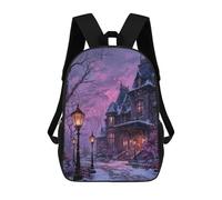 sinyumoney Sac À Dos Imprimé En 3D 17inch Victorian Winter Wonderland Sac D'école Léger Pour Enfants, Idéal Pour Les Voyages Et Les Cours, Pour Les Collégiens Et Collégiens
