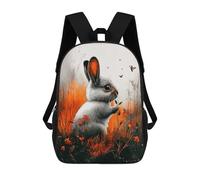 sinyumoney Sac À Dos Imprimé En 3D 17inch Whimsical Bunny in Floral Meadow Sac D'école Léger Pour Enfants, Idéal Pour Les Voyages Et Les Cours, Pour Les Collégiens Et Collégiens