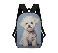 sinyumoney Sac À Dos Imprimé En 3D 17inch White Poodle Puppy Sac D'école Léger Pour Enfants, Idéal Pour Les Voyages Et Les Cours, Pour Les Collégiens Et Collégiens