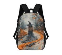 sinyumoney Sac À Dos Imprimé En 3D 17inch Witch in Autumn Forest -3 Sac D'école Léger Pour Enfants, Idéal Pour Les Voyages Et Les Cours, Pour Les Collégiens Et Collégiens