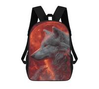 sinyumoney Sac À Dos Imprimé En 3D 17inch Wolf Moon Poster Art Print Sac D'école Léger Pour Enfants, Idéal Pour Les Voyages Et Les Cours, Pour Les Collégiens Et Collégiens