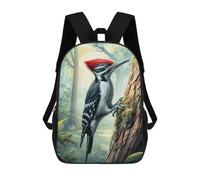 sinyumoney Sac À Dos Imprimé En 3D 17inch Woodpecker on Tree Sac D'école Léger Pour Enfants, Idéal Pour Les Voyages Et Les Cours, Pour Les Collégiens Et Collégiens