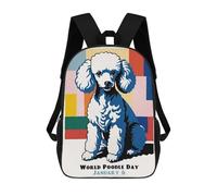 sinyumoney Sac À Dos Imprimé En 3D 17inch World Poodle Day Art Print Sac D'école Léger Pour Enfants, Idéal Pour Les Voyages Et Les Cours, Pour Les Collégiens Et Collégiens